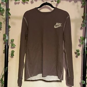 reversible nike brown and beige long sleeve shirt